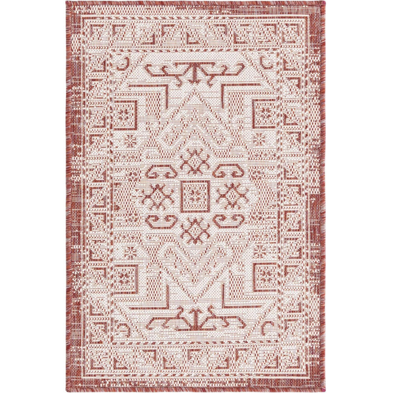 Tapis d'extérieur Chand couleur brique, Rectangle 2 pi 2 po x 3 pi
