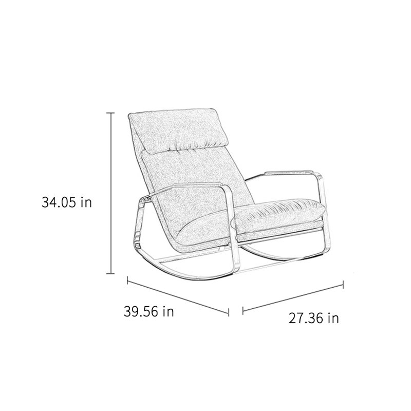 Chaise berçante paresseuse Creative Fashion, Gris clair
