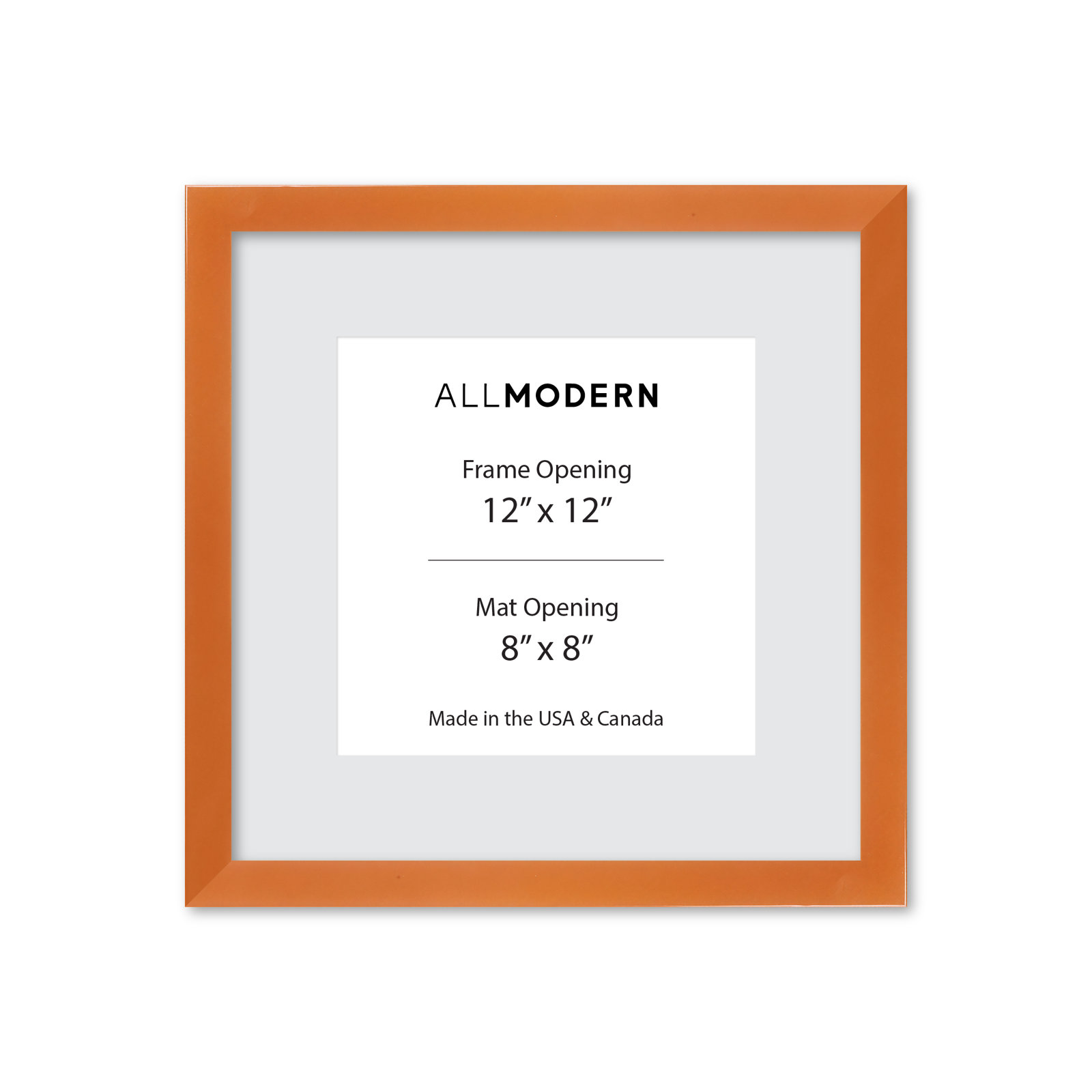 Benny Solid Wood Picture Frame, Brushed Gold, Included Mat, 13.75" x 13.75"