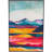 Cole And Grey Canvas Mountains And Lake View Abstract Living Room Framed Wall Art With Black Frame