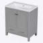 Meuble-lavabo gris 30 po avec lavabo simple et armoire encastrée Combo-1787345149