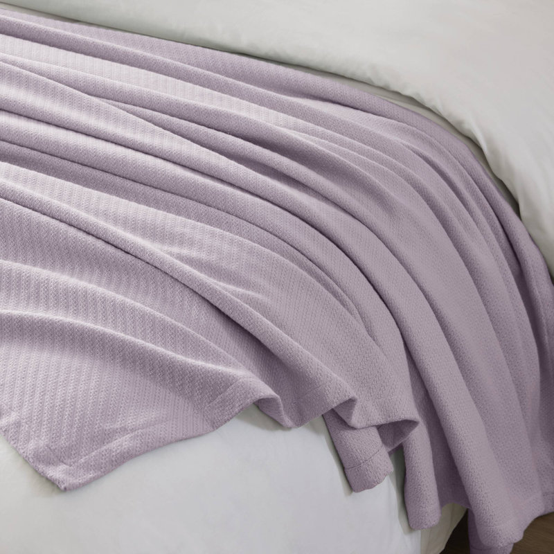 Couverture tissée en coton liquide respirant, Double/Grand, Lilas