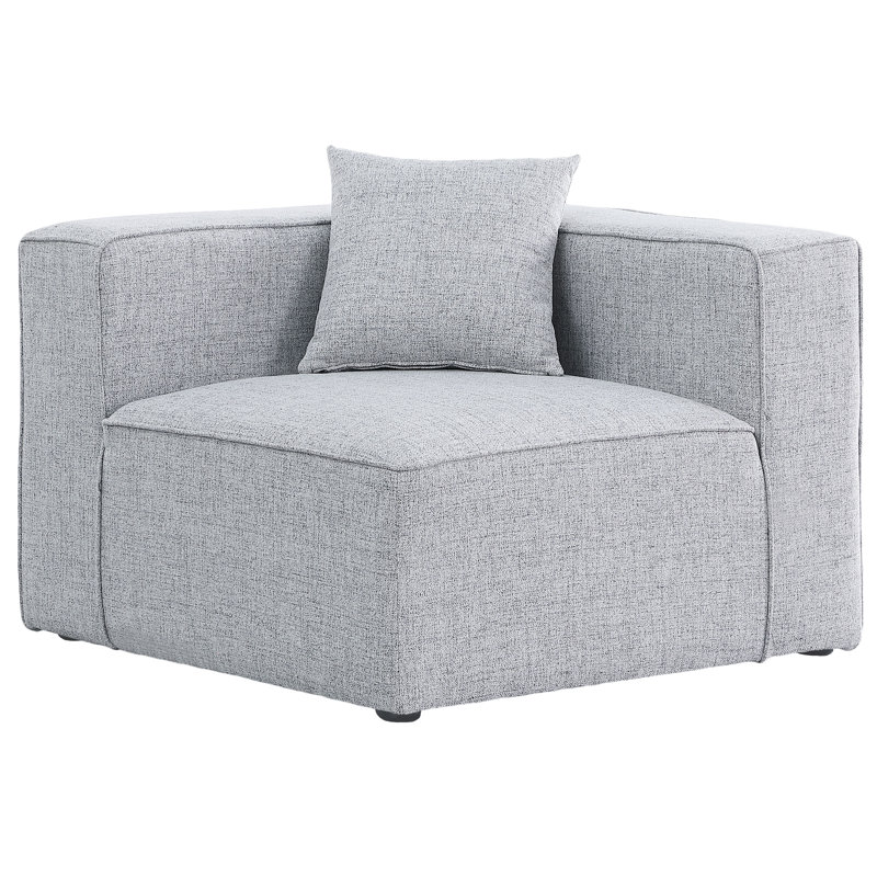 Cube gris en lin durable, Tissu gris texturé en lin