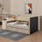 Twin-Sized Fabric-Upholstered Daybed Complete With Drawers, Shelving, Flip-Open Cabinets, And A Side Table-1866371154