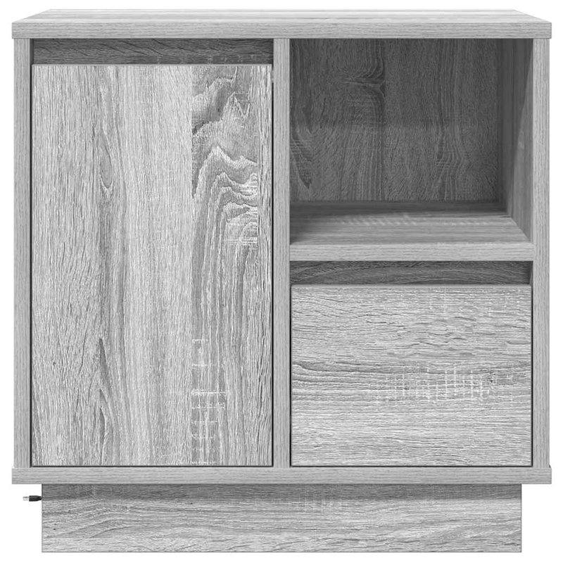 Bedside Cabinet 50 X 34.5 X 50 Cm Engineered Wood, Grey