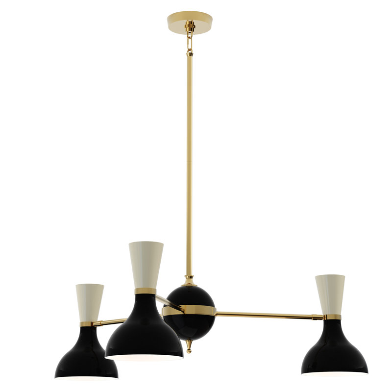 Lustre Clare Light, Bleu pastel et blanc, Laiton moderne, H 56,25 po x l 27,75 po x P 15 po
