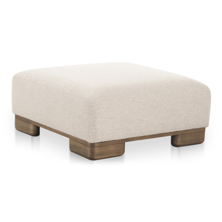 JUNE OTTOMAN PERFORMANCE FABRIC OATMEAL