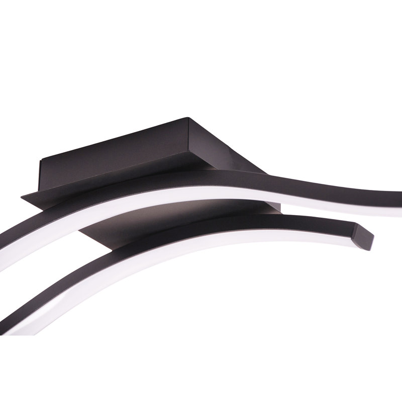 LED Semi Flush Mount, Matte Black