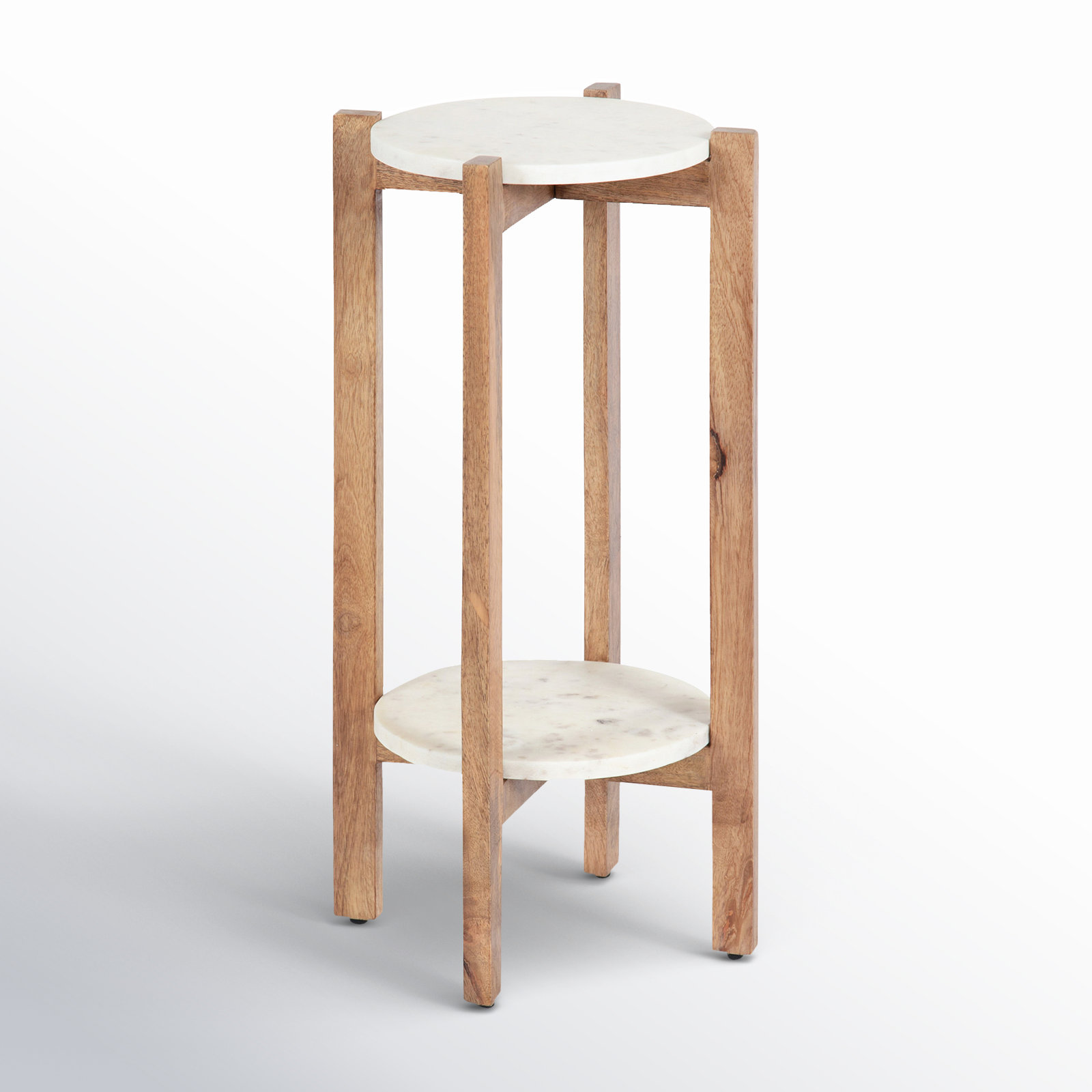 Oakdale Multi-Tiered Plant Stand, Natural/White, 25" H x 12" W x 12" D