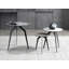 Table de bout ronde en céramique noire et grise 20 po