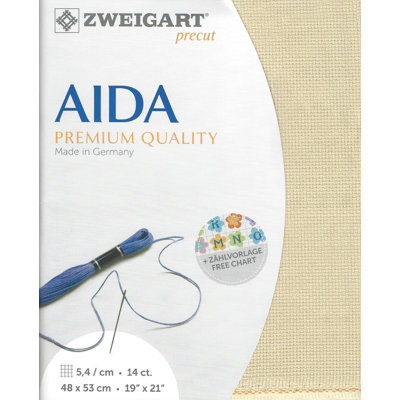 14-Count Dark Beige Precut Stern-Aida Cross Stitch Fabric by Zweigart 3706/3740