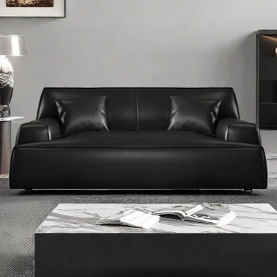 Italian minimalist black in-line sofa