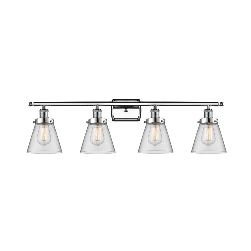 Éclairage pour meuble-lavabo 4 lumières 36 po Ballston Urban Cone, DEL, Clair, Chrome poli