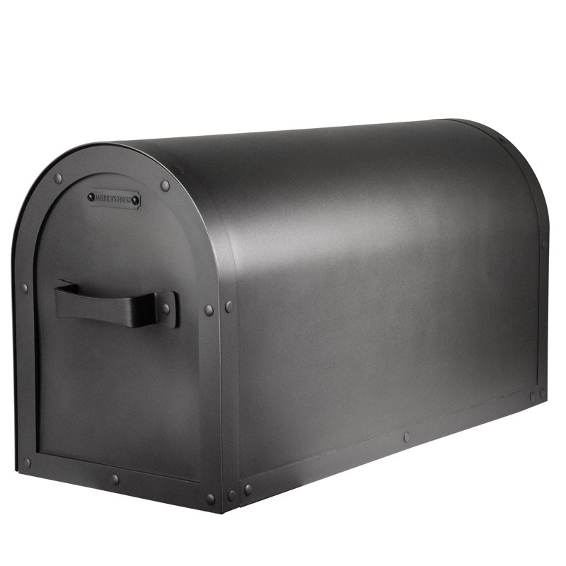 Brass Post Mounted Mailbox with Magnetic Closure, Architectural Bronze