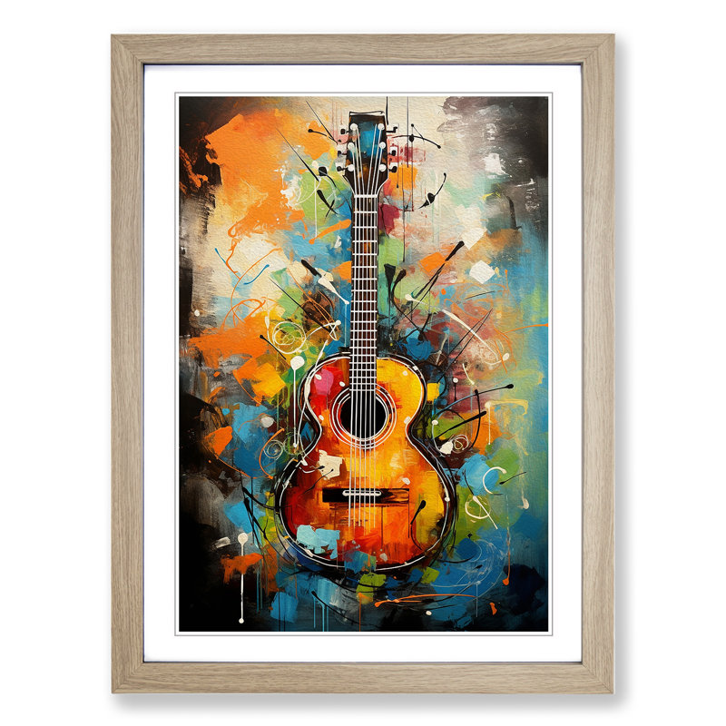 Guitar Gestural - Framed Print