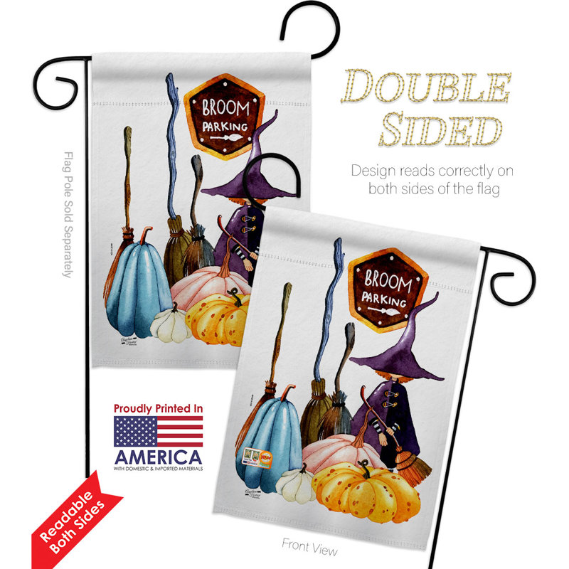 Double Sided 18.5 in. H x 13 in. W Polyester Halloween Flag set