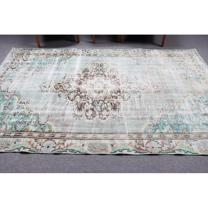 Grand tapis turc rétro de style bohémien - fabriqué à la main en Turquie