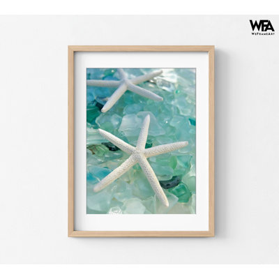 Reproduction de photo de verre de mer turquoise, reproduction de photo de verre de plage, affiche d'art mural d'entrée de maison de plage turquoise 36 po x 48 po