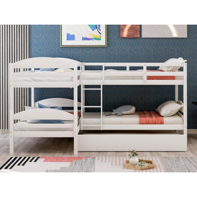 Twin Over Twin L-Shaped Bunk Beds with Trundle by Harriet Bee