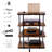 4-Tier AV Media Stand with Power Strips, Corner TV Stand with LED Lights, Height Adjustable Wooden Shelves