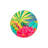 Tropical Theme Multicolored Flower Palm Tree Pattern Creative Modern Decorative Carpet-1949523465