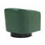 Fauteuil demi-tonneau pivotant en similicuir vert Applewold avec base en bois massif-90757929