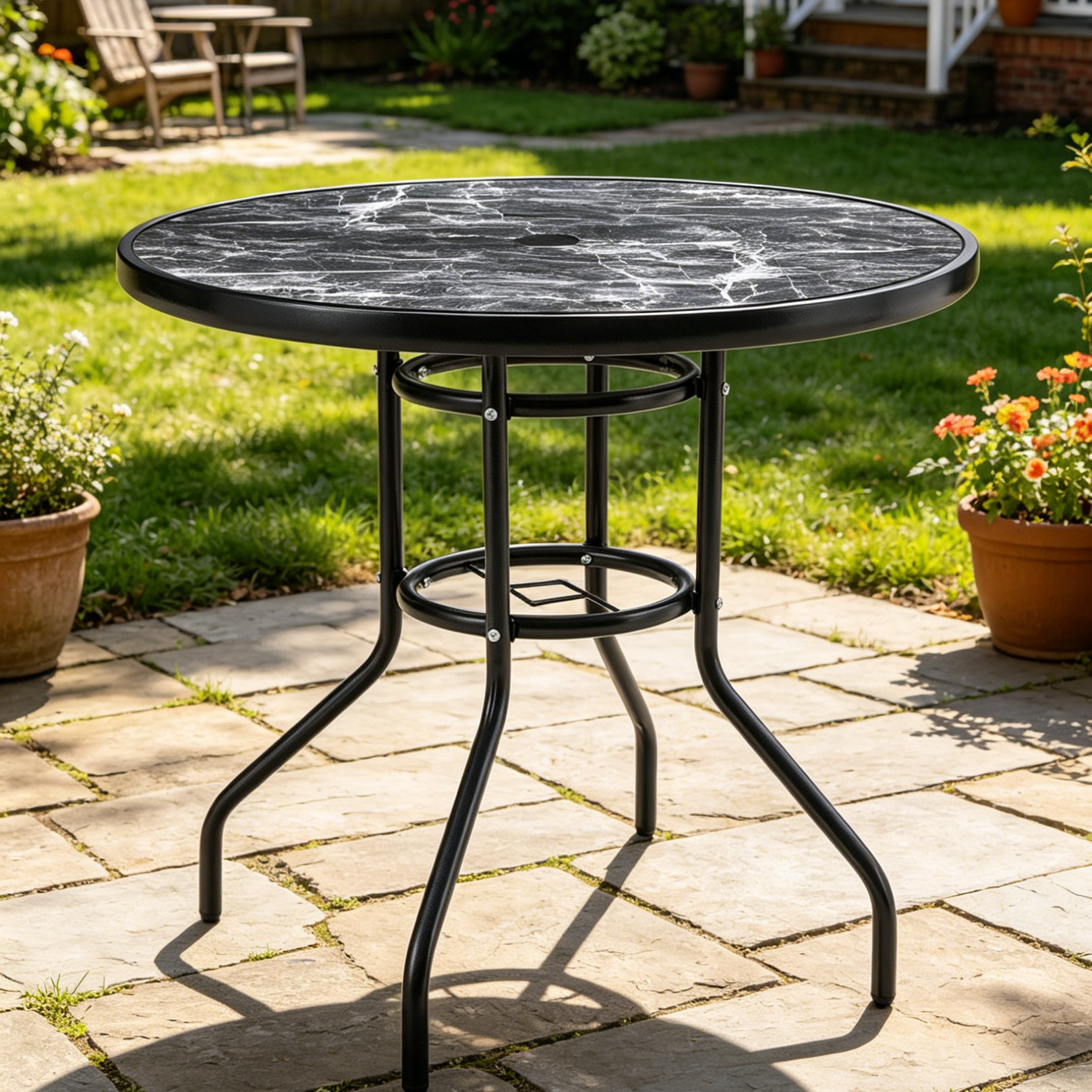 Dakota Fields Round 80cm L Outdoor Garden Table & Reviews | Wayfair.co.uk