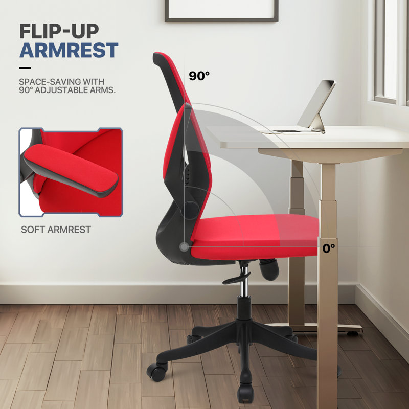 Chaises de bureau ergonomiques Khalia, chaises de bureau d'ordinateur en filet avec hauteur réglable et support lombaire
