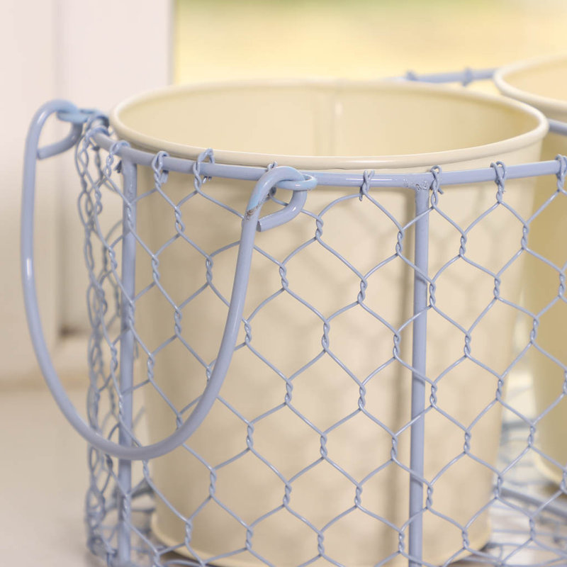 Rebrilliant Decorative Basket, Blue/Cream