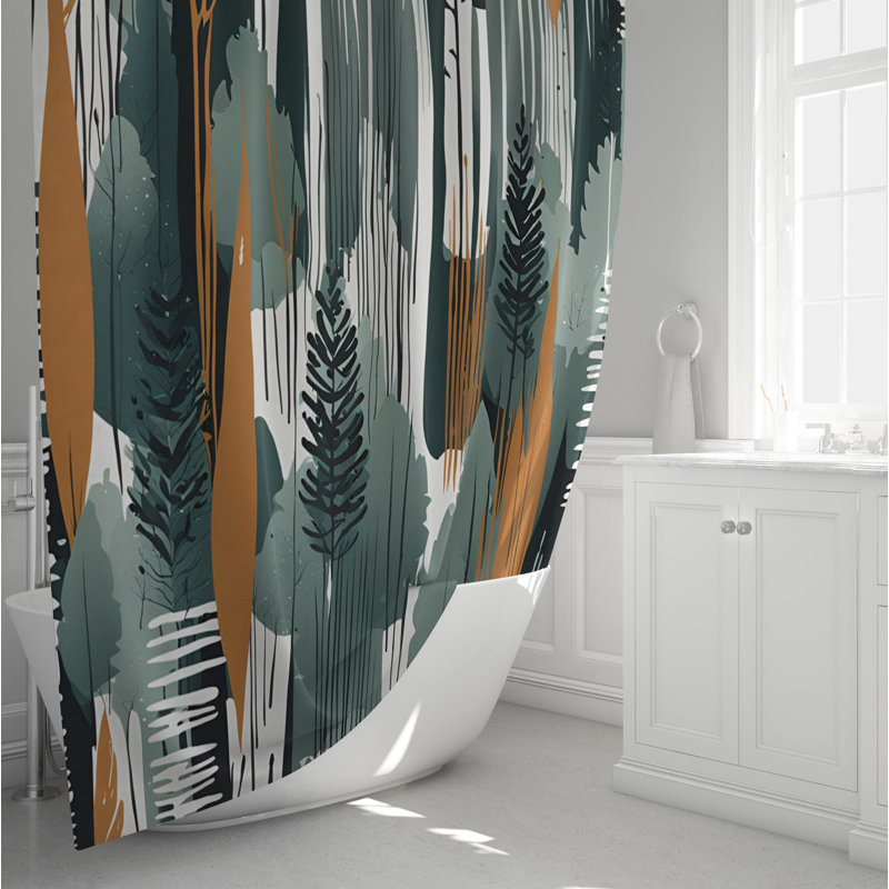 Rideau de douche abstrait Evester, H 72 po x l 70 po