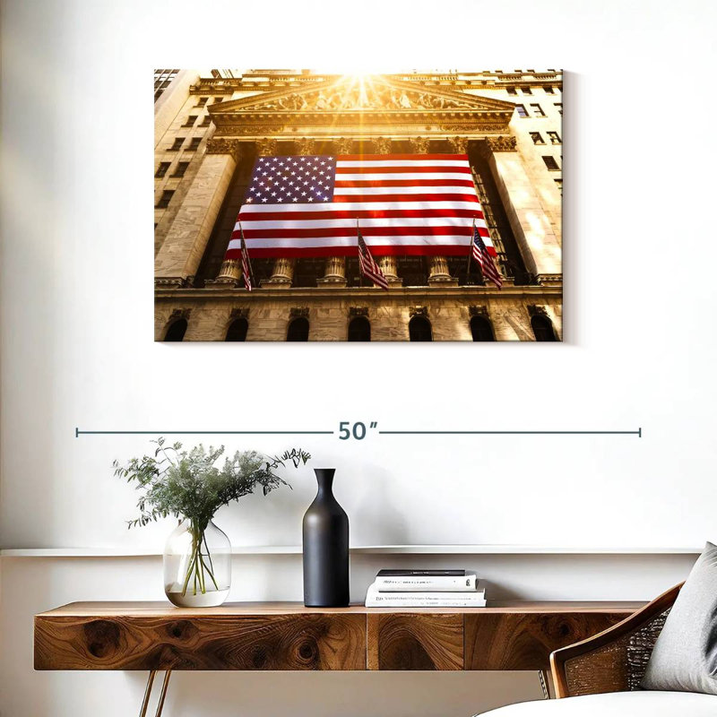 Borges Wall Street US Flag, 24" H x 36" W