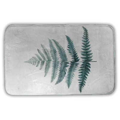 Fern Bath Mat with Non-Slip Backing - Quick Dry Memory Foam Bathroom Rug - Absorbent - Modern Plush Spa-Style - Machine Washable