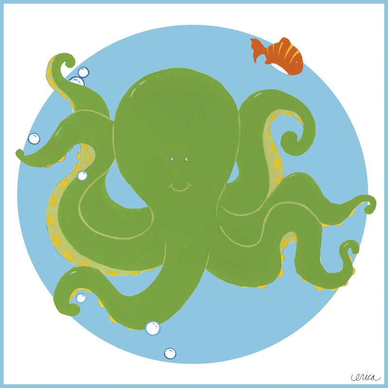 Olga The Octopus - Wrapped Canvas Print, 122cm H x 122cm W x 3.8cm D