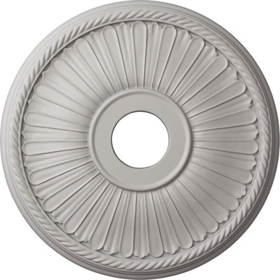 Endurathane Berkshire Ceiling Medallion, 20 1/8"OD x 3 7/8"ID x 1 7/8"P (Fits Canopies up to 6 3/8"), Hand-Painted Ultra Pure White Finish