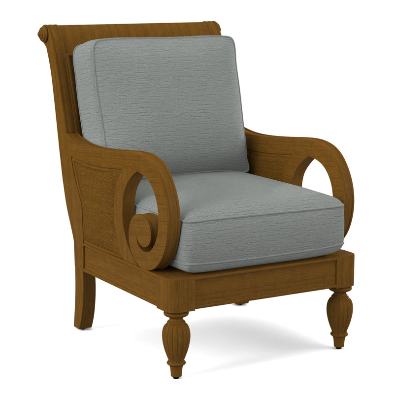 Grand View 71.12Cm Wide Armchair, Havana Finish, Eggshell Crypton Performance; 0884-93