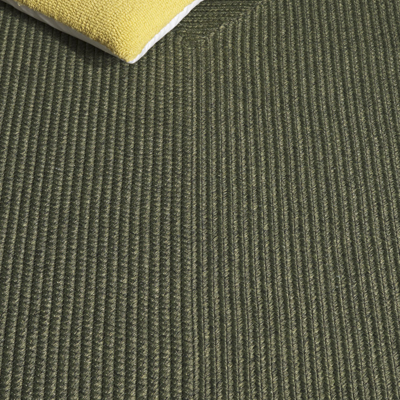 Garbrand Braided Hand Woven Performance Machine Washable Solid Color Indoor/Outdoor Area Rug, Rectangle 5' x 8'