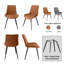 Chaise rembourrée en similicuir Josman avec pieds en acier -52703549-23872856