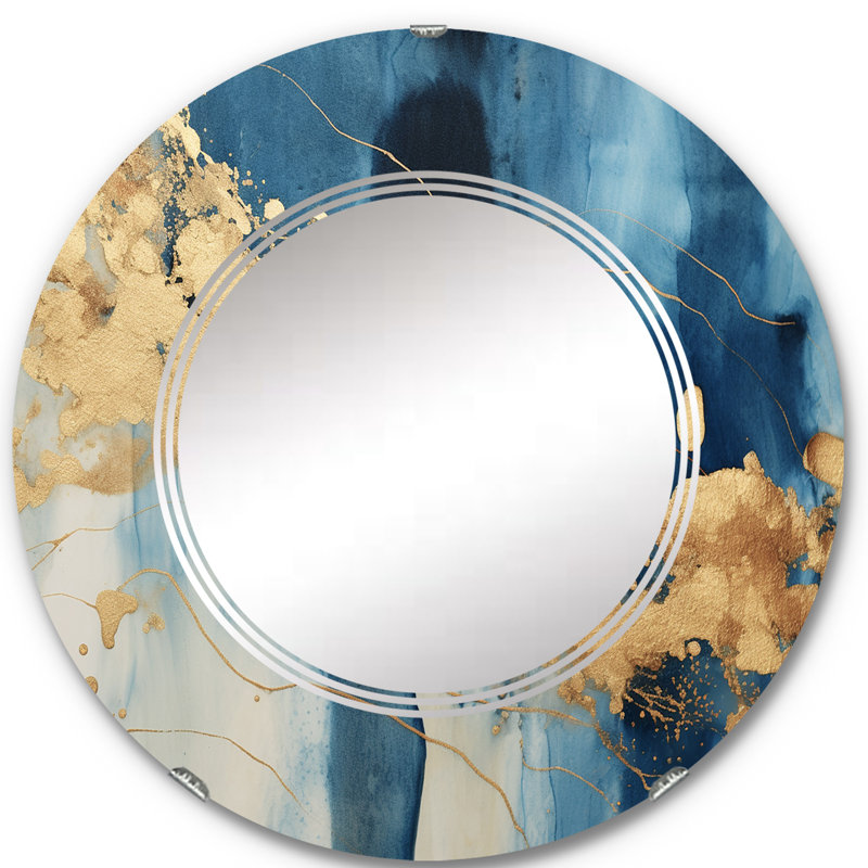Craco - Miroir mural rond moderne, 24 po x 24 po