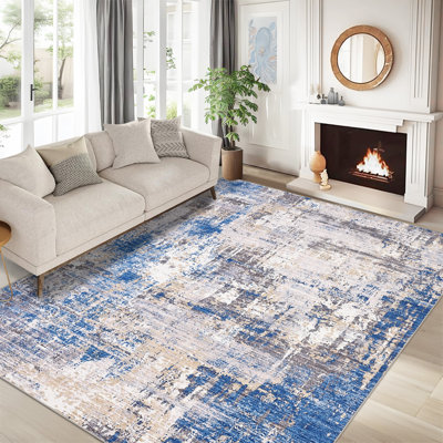 Tapis de salon Tapis abstrait moderne lavable Tapis de sol pour chambre à coucher, salle à manger, bureau à domicile, ferme, chambre de bébé