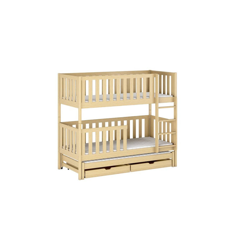 Plimoth Single (3') Bunk Bed with Storage Included with Trundle Included, Natural