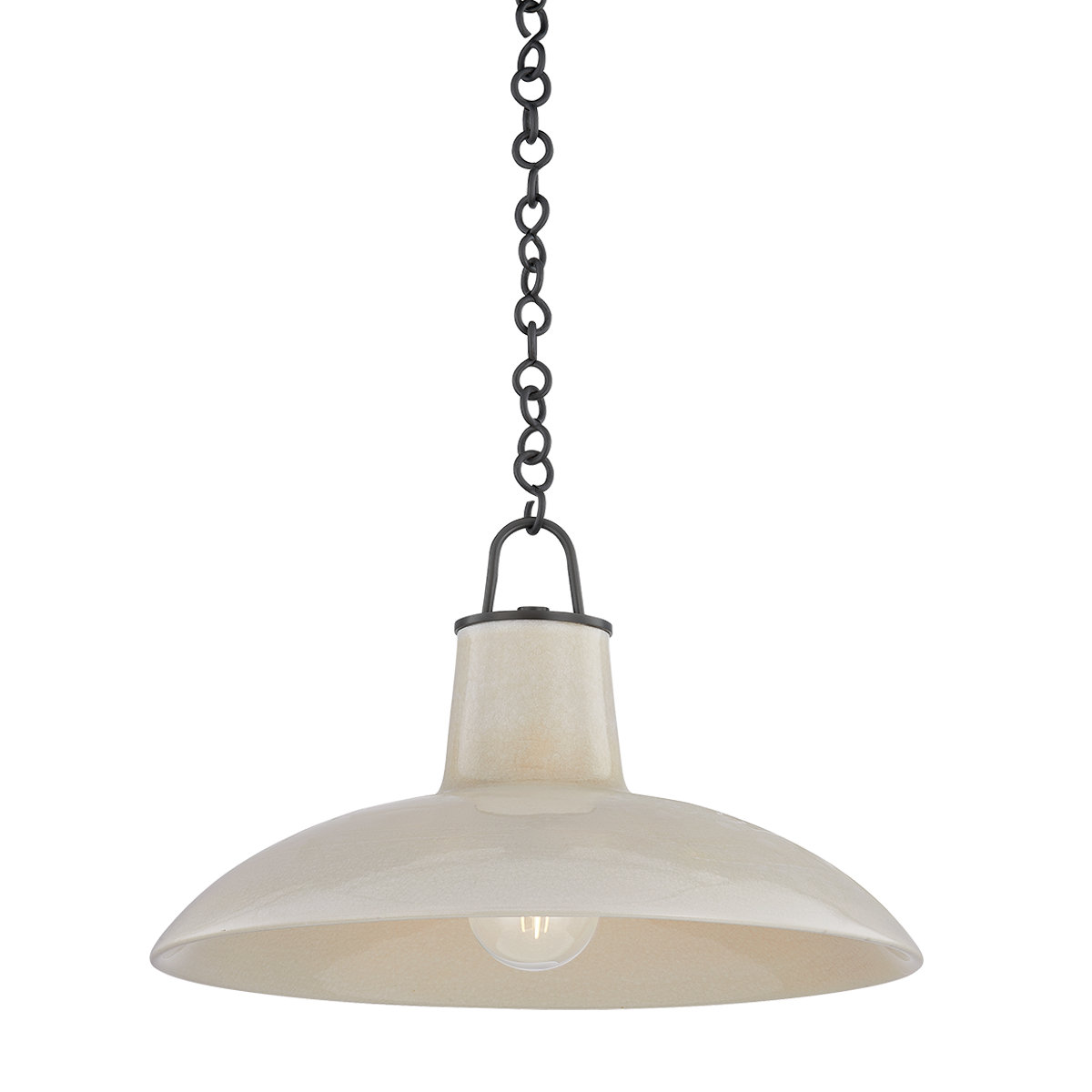 Pottersville Single Pendant, 11.25" H x 18" W x 18" D, Tan, Bronze