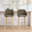 Ensemble de 2 tabourets de bar modernes en tissu d'ameublement en lin-243846658
