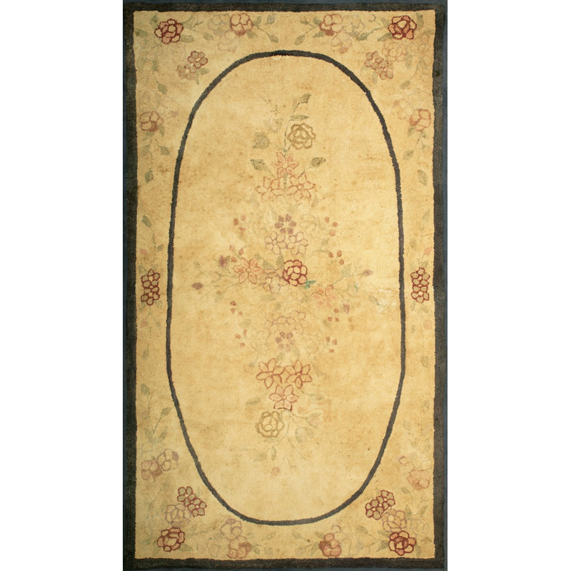Tapis crocheté art populaire antique ivoire début du début du 20e siècle