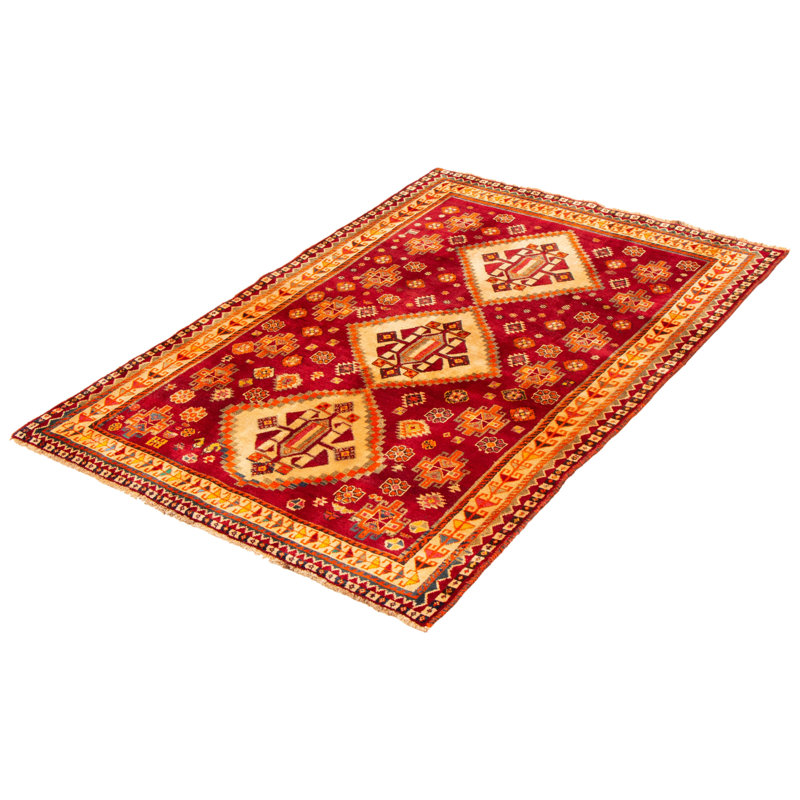 Tapis bordeaux rétro Danuel 4 pi 11 po x 7 pi 8 po
