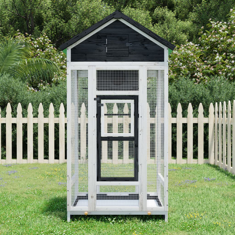 Avnish Free Standing Birdhouse, Grey/White