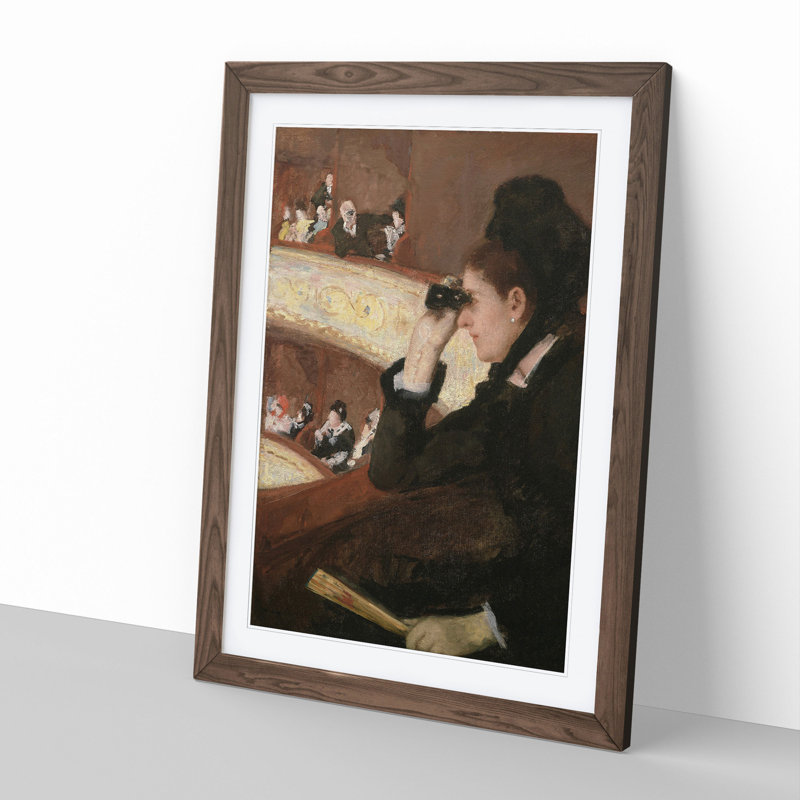 In the Loge by Mary Cassatt - Picture Frame Painting, 48cm H x 36cm W x 2cm D, Walnut
