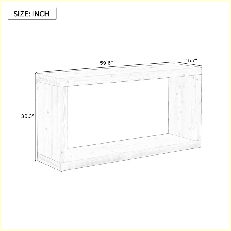 Modern Minimalist Entrance Rectangular Console Table, Black