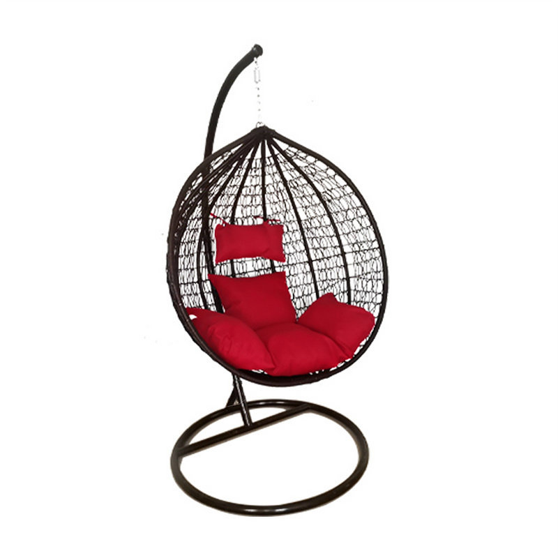 Fernelius Swing Chair with Stand, Black, Red