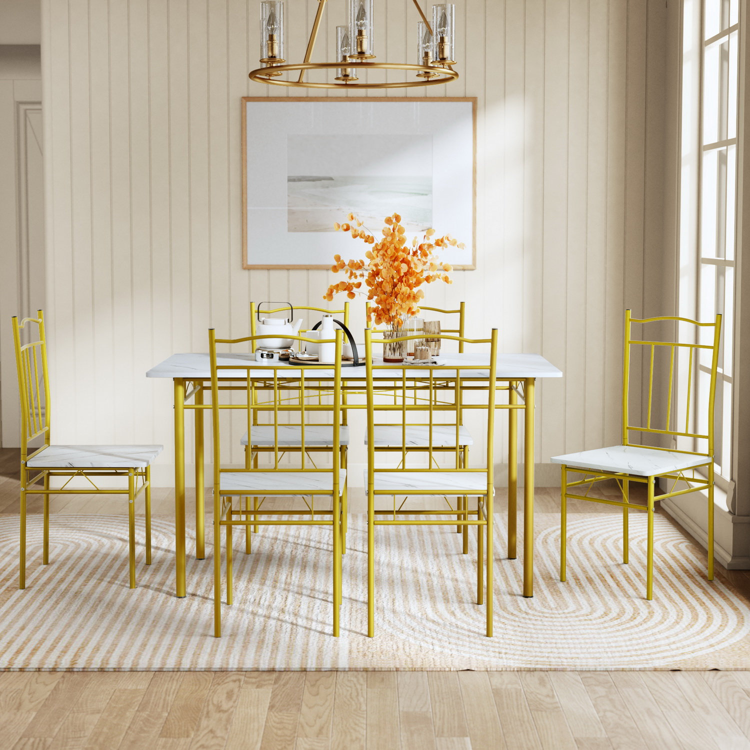 Mercer41 Elosia Rectangular 52 L X 28 W Restaurant Dining Set Mercer41 Elosia Rectangular 52 L X 28 W Restaurant Dining Set