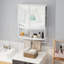 Armoire moderne en verre arquée à double porte avec miroir incassable, rangement double couche et tablette ouverte pour une utilisation polyvalente dans la maison-1885896117